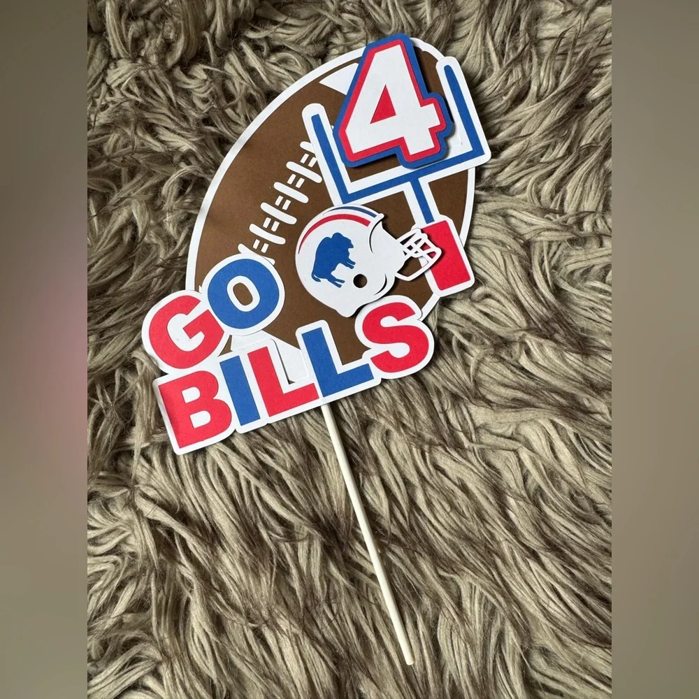 Buffalo Bills 4th Birthday Cake Topper